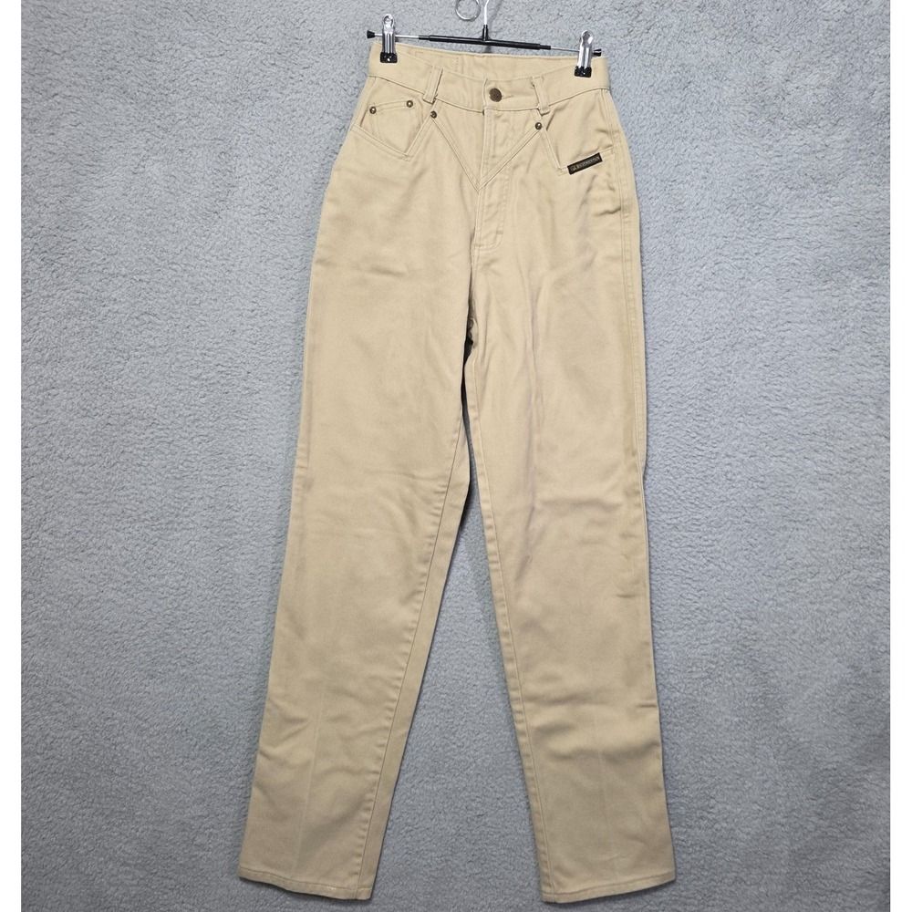 Vintage Rocky Mountain Rockies Western Jeans High Waist Tan Bareback Size 5 / 27